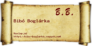 Bibó Boglárka névjegykártya